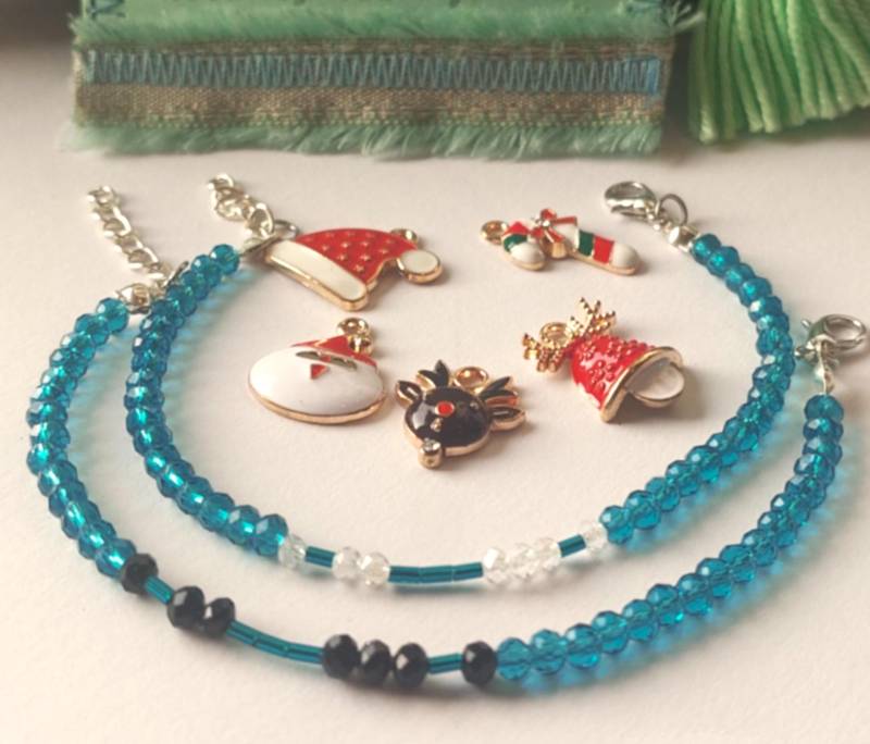 Morse-Code Armband Kristall Perlen Grün Gold Einzigartiges Handgemachtes Weihnachtsgeschenk Im Set Perlen Schmuck Für Paare Armband von BetzyDesignArt