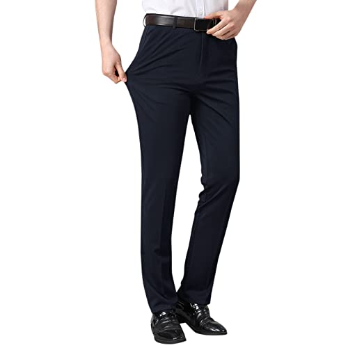 Beudylihy Herren Hose Cotton Slim Fit Chino Stretch Flat Front Pant Herren Anzughose Schmal Knöchellang Stretch Anzughose Bequeme Stoffhose Herren große Größen XXL-7XL Business-Hose von Beudylihy