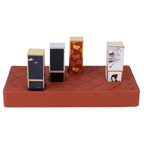2 Stück Lippenstifthalter, 24 Fächer, Make-up-Pinsel-Organizer, Silicium-Lipgloss-Organizer, Nagellack-Halter, Kosmetik-Halter für Schubladen-Waschtisch (Rot) von Beufee