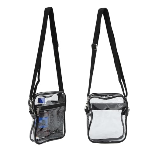 2pcs Clear Crossbody Bag, Stadion zugelassener Messenger -Beutel transparente PVC -Geldbörse mit verstellbarem Schultergurt für Männer und Frauen (Klein) von Beufee