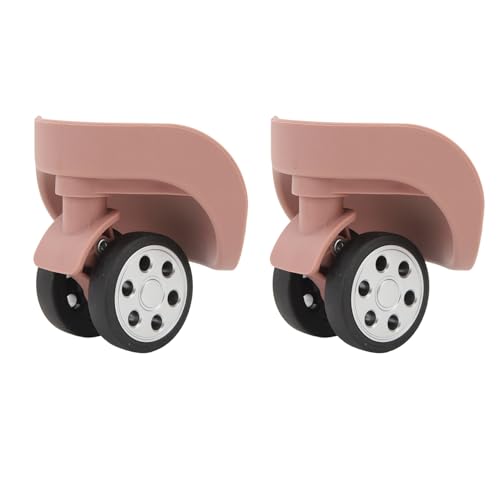 Beufee 1 Pair Luggage Replacement Wheels, Professional Quiet Universal Swivel Suitcase Luggage Mute Casters Replacement Wheels (Rose Gold) von Beufee