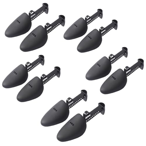 Beufee 5 Paare Plastikschuhbaumstrecker Shaper für Männer, schwarzer Profi verhindert die falten verstellbare Länge federbelastete Schuhstängerschuhhalter -Shaper -Stütze von Beufee