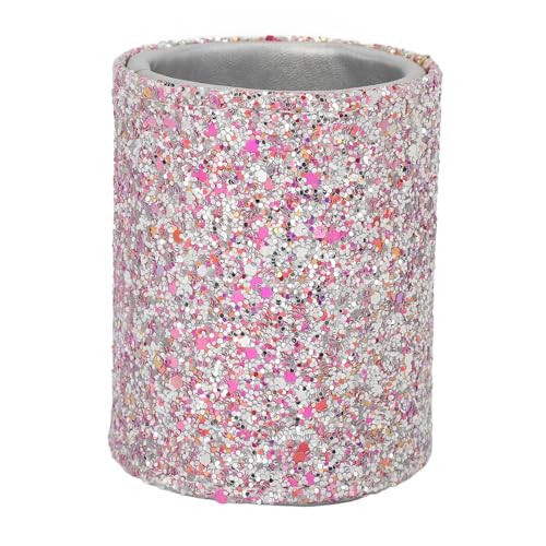 Bling Pailletten Make-up-Pinselhalter, modischer Glitzer-Eitelkeitsdekor-Organizer, Kosmetikpinsel, Kamm, Stifte, Aufbewahrungshalter, Tasse (Silver) von Beufee