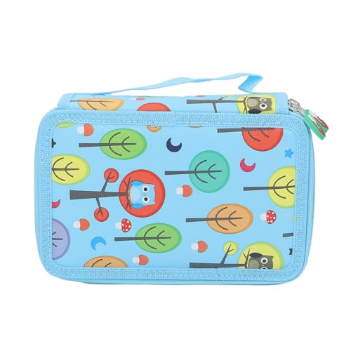 Farbiger Bleistiftkoffer, Stiftkoffer Organizer großer Kapazitätsbleistifthalter Stift Organizer -Tasche mit Reißverschluss Farbstift Organizer Cartoon Faltbar farbiger Stifte (4 Schichten 72 Löcher) von Beufee