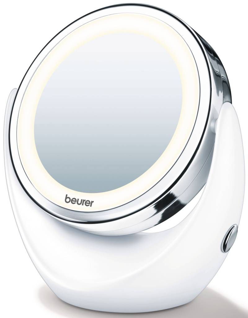 BEURER Kosmetikspiegel "BS 49 beleuchteter Kosmetikspiegel mit LED-Licht" Mit 5-fach Vergrößerung für die Hautpflege und Beauty-Routine von Beurer