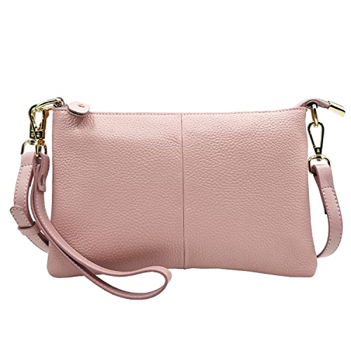 Beurlike Leder Wristlet Brieftasche Clutch Geldbörsen Für Frauen Kleine Crossbody Telefon Taschen, Pink, Crossbody von Beurlike