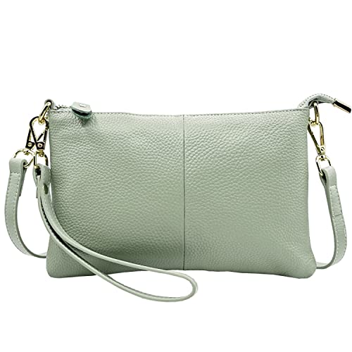 Beurlike Leder Wristlet Brieftasche Clutch Geldbörsen Für Frauen Kleine Crossbody Telefon Taschen, spearmint, Modern von Beurlike