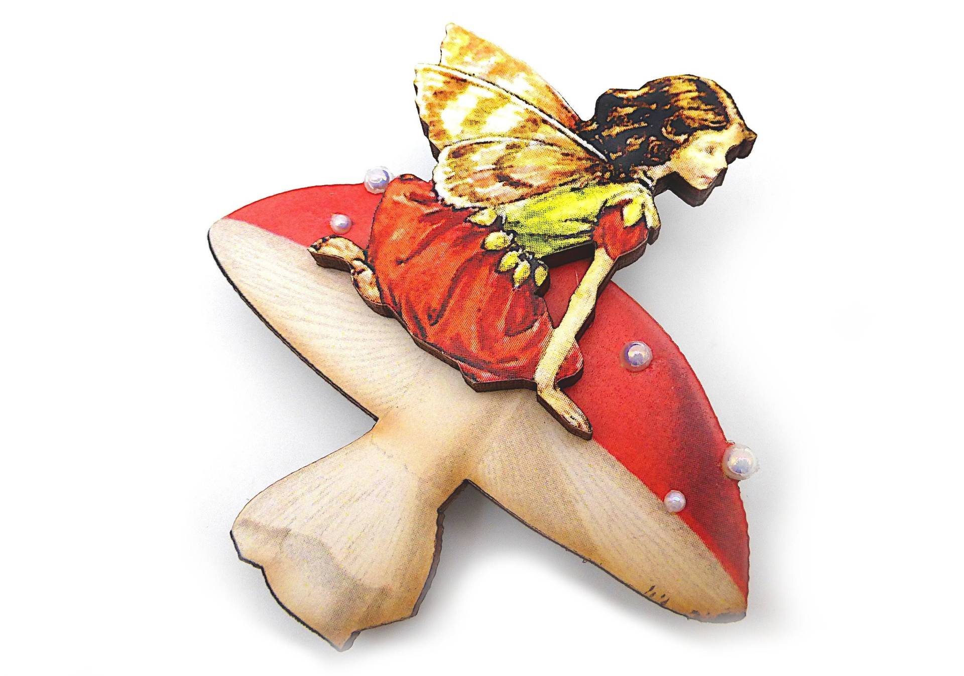 Zauberhafte Brosche Aus Holz Nachhaltig Umweltfreundlich Elfe Auf Fliegenpilz "Wonderworld' Zauberhafte Brosche Aus Holz Nachhaltig Umweltfreundlich Elfe Auf Fliegenpilz "Wonderworld' von BeuteStueckchen