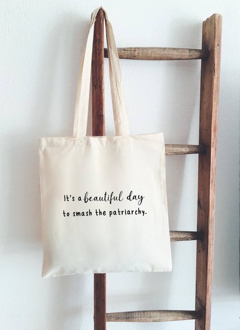 Jutebeutel Handbemalt Smash The Patriarchy Beutelfee Baumwolle Tasche Beutel von Beutelfee