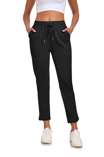 Beuwltpa Jogginghose Damen mit Taschen Leicht Sporthose Atmungsaktiv Freizeithose Lang Sweatpants für Golf, Fitness, Lauf,Lounge von Beuwltpa