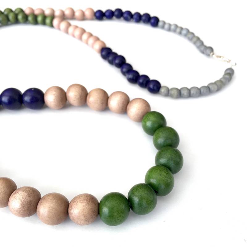 Lange Boho Holz Perlenkette Multicolor Statement Schmuck Lange Boho Holz Perlenkette Multicolor Statement Schmuck von BevinBold
