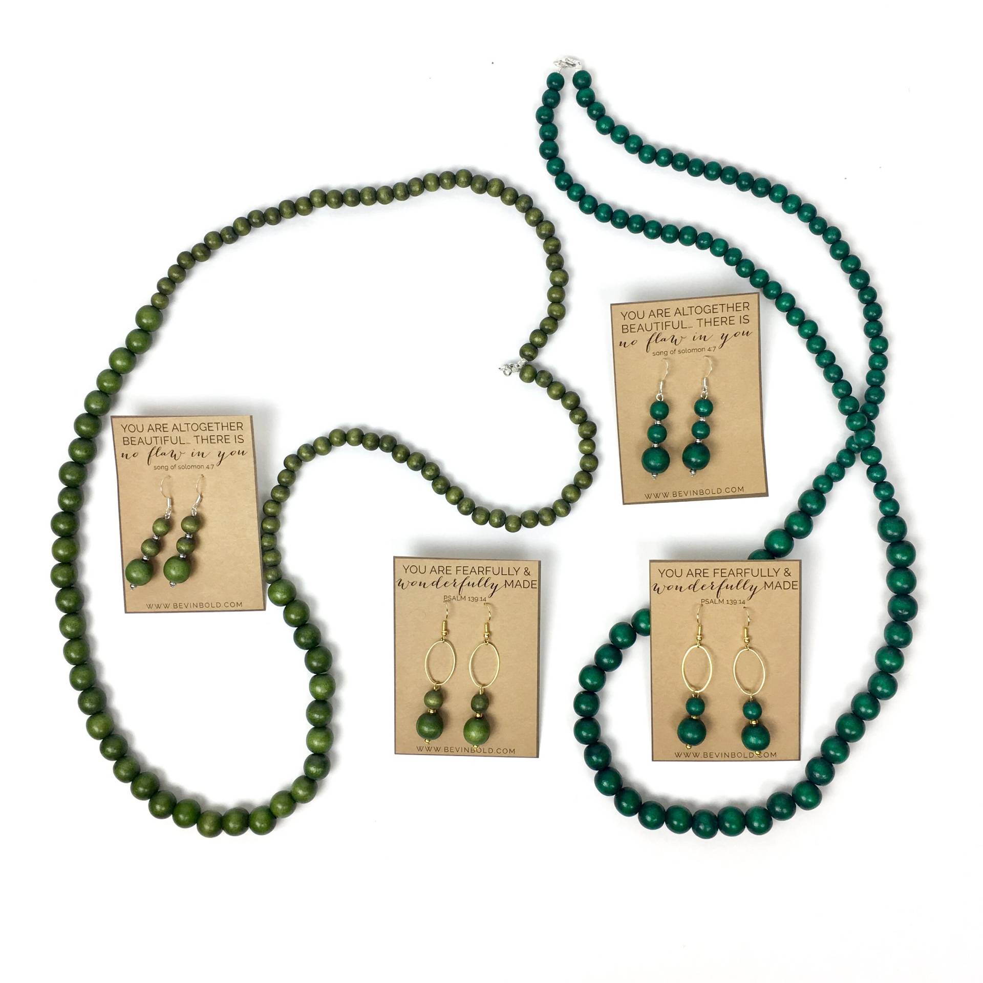 Lange Grüne Holzperlenkette Leichter Statement Schmuck Lange Grüne Holzperlenkette Leichter Statement Schmuck von BevinBold