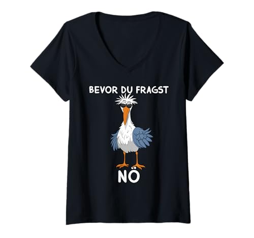 Damen Lustiges Sprüche Seagull Möwe Möwen Bevor Du Fragst Nein Nö T-Shirt mit V-Ausschnitt Damen Lustiges Sprüche Seagull Möwe Möwen Bevor Du Fragst Nein Nö T-Shirt mit V-Ausschnitt von Bevor Du Fragst NEE!!! German Meme Tee