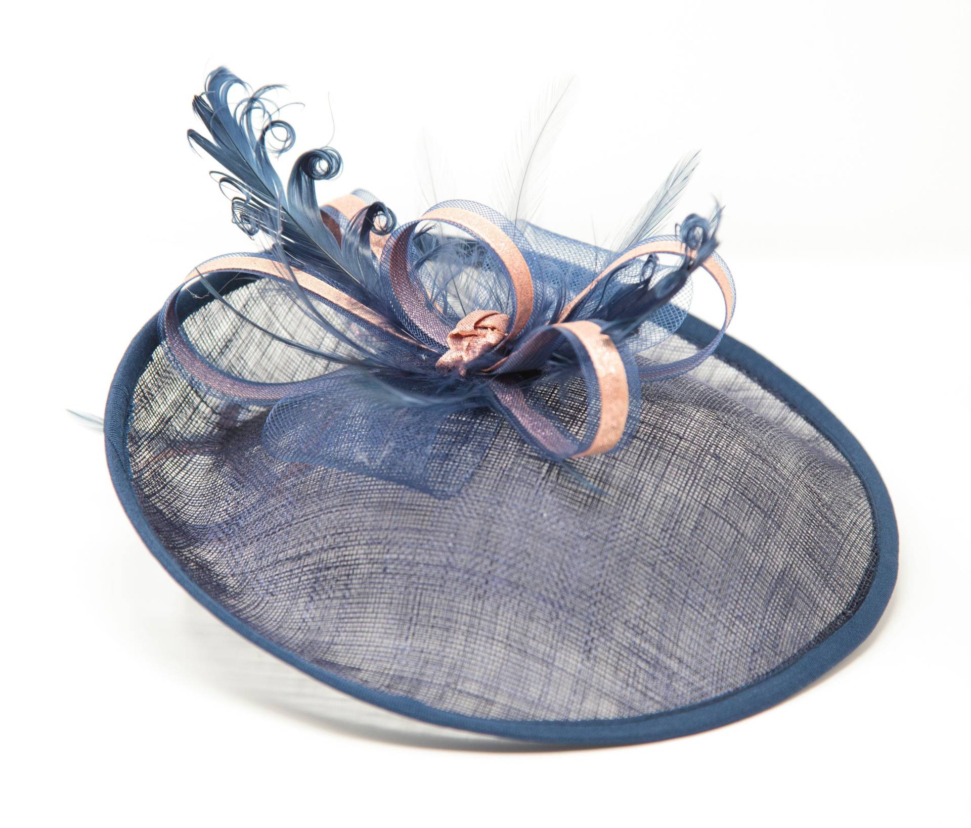 Marineblau Und Roségoldener Fascinator Im Hatinator-stil Mit Kamm, Clip Haarreif von BevsAccessoryShop
