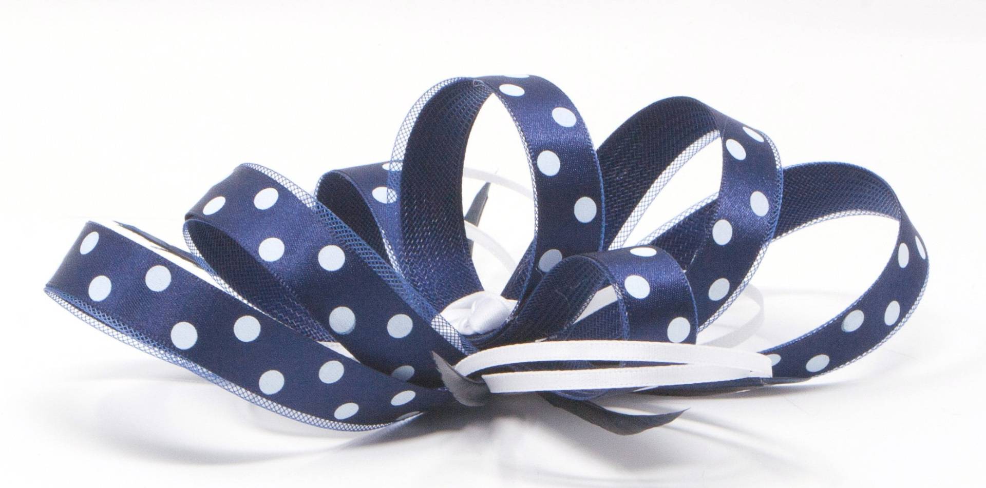 Marineblau-Weiß Gepunkteter Fascinator Mit Kamm, Clip Und Haarreif von BevsAccessoryShop