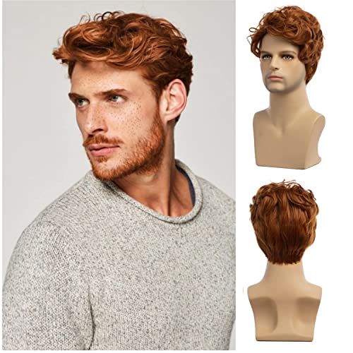 Beweig Männer Perücke orange kurze Perücke synthetische hitzebeständige natürliche Halloween Cosplay Beweig Männer Perücke orange kurze Perücke synthetische hitzebeständige natürliche Halloween Cosplay von Beweig
