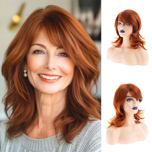 Beweig Orange Perücke Frauen Schulterlänge gerade Synthetische Cosplay Ersatz Haar Perücke Beweig Orange Perücke Frauen Schulterlänge gerade Synthetische Cosplay Ersatz Haar Perücke von Beweig