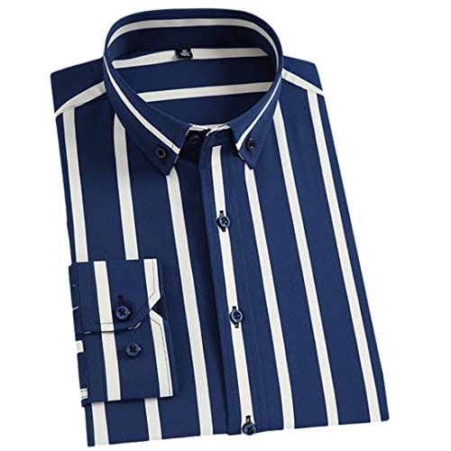 Herren Bügelfrei Stretch Langarm Gestreifte Kleid Hemden Casual Glattes Material Standard-Fit Jugendliches Button-Down-Hemd 2002-6 40 Herren Bügelfrei Stretch Langarm Gestreifte Kleid Hemden Casual Glattes Material Standard-Fit Jugendliches Button-Down-Hemd 2002-6 40 von Bewellan