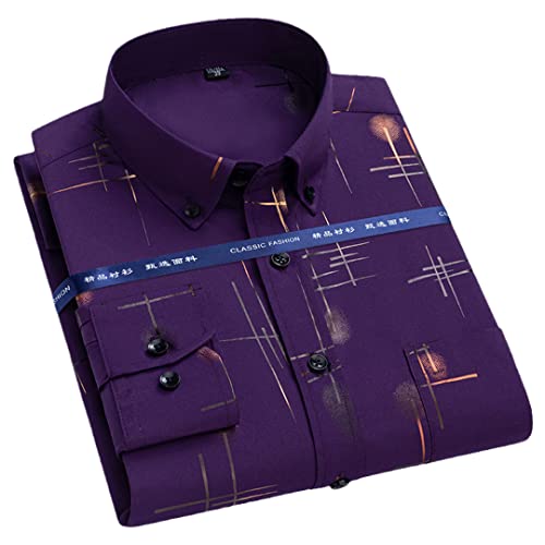 Herren Bügelfreie Hemden Business Casual Bronzing Langarm Regular Fit Hemden Frühling und Herbst Druck Top Kleidung GDT226 42 Herren Bügelfreie Hemden Business Casual Bronzing Langarm Regular Fit Hemden Frühling und Herbst Druck Top Kleidung GDT226 42 von Bewellan