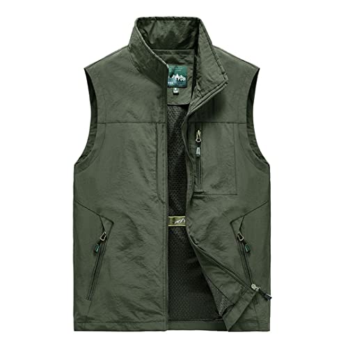 Herren Westen Herren Jacke ärmellose Weste Frühling Sommer Herbst Freizeitreisen Wandern Arbeitsweste Multi-Taschen Weste Weste Grün M Herren Westen Herren Jacke ärmellose Weste Frühling Sommer Herbst Freizeitreisen Wandern Arbeitsweste Multi-Taschen Weste Weste Grün M von Bewellan