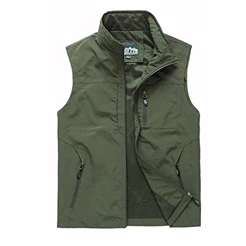 Herren Westen Herren Jacke ärmellose Weste Frühling Sommer Herbst Freizeitreisen Wandern Arbeitsweste Multi-Taschen Weste Weste Grün mit Muster XXL Herren Westen Herren Jacke ärmellose Weste Frühling Sommer Herbst Freizeitreisen Wandern Arbeitsweste Multi-Taschen Weste Weste Grün mit Muster XXL von Bewellan