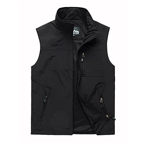 Herren Westen Herren Jacke ärmellose Weste Frühling Sommer Herbst Freizeitreisen Wandern Arbeitsweste Multi-Taschen Weste Weste Schwarz mit Muster 6XL Herren Westen Herren Jacke ärmellose Weste Frühling Sommer Herbst Freizeitreisen Wandern Arbeitsweste Multi-Taschen Weste Weste Schwarz mit Muster 6XL von Bewellan