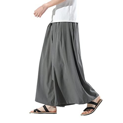 Hose japanische Freizeit Kimono lässige männliche Vintag Hose Harajuku Männer Streetwear Mode breites Bein hohe Taille gerade Hose grau asiatische 3XL Hose japanische Freizeit Kimono lässige männliche Vintag Hose Harajuku Männer Streetwear Mode breites Bein hohe Taille gerade Hose grau asiatische 3XL von Bewellan