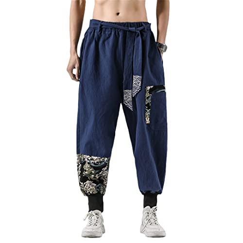 Japanische Kimono Herren Kostüm Gürtel Retro Haremshose Baggy Hose Harajuku Hip Hop Farbe 2 Hosen asiatische Größe XXL Japanische Kimono Herren Kostüm Gürtel Retro Haremshose Baggy Hose Harajuku Hip Hop Farbe 2 Hosen asiatische Größe XXL von Bewellan