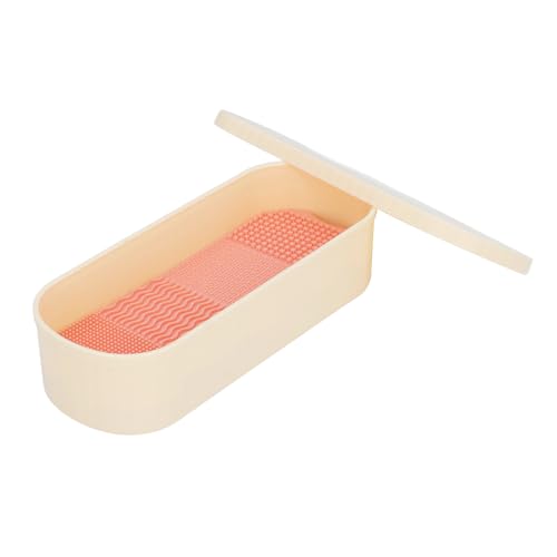 3-in-1-Silikon-Make-up-Pinselreiniger-Mattenbox, Kosmetikpinsel-Reinigungswerkzeug-Organizer mit 8 Pinseln, Elegantes Design Zum Reinigen, Lagern und Trocknen (YELLOW) von Bewinner