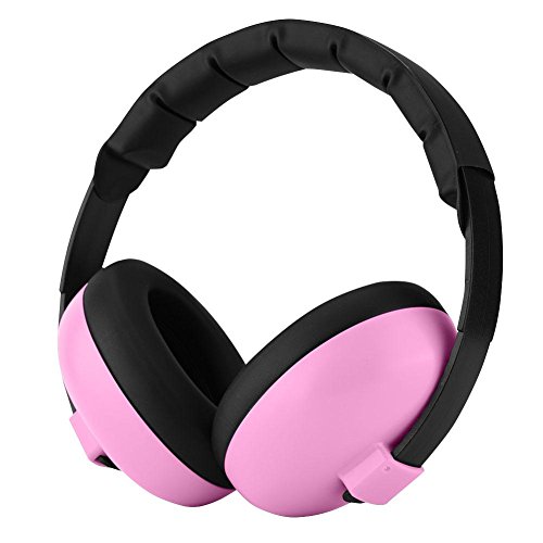 Bewinner Baby Gehörschutz Ohrenschützer, SNR 27 dB (Noise Reduction Rating) Geräuschdichte Ohrenschützer für Kinder, Baby Gehörschutzkopfhörer Geeignet für Babys unter 2 Jahren(Pink) von Bewinner