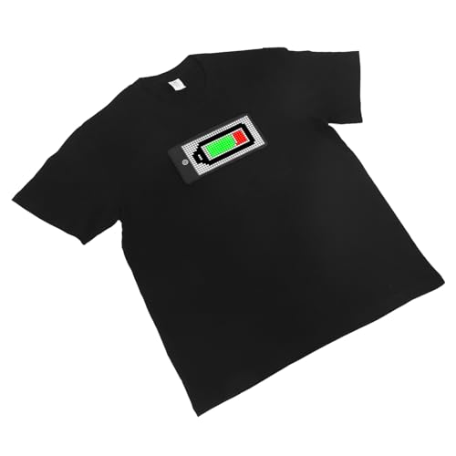 Bewinner LED T-Shirt – Bluetooth-Bildschirm, Leuchtendes T-Shirt mit Programmierbarer Musteranzeige, APP-Steuerung, Festival-T-Shirt, Eingebauter 1500-mAh-Akku (XXL) von Bewinner