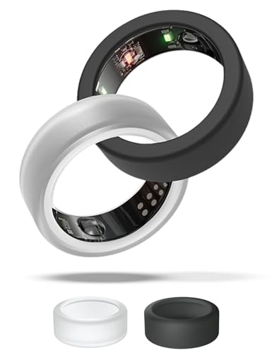 Bewinner Smart Ring Cover für Oura Ring Gen 3 - Premium Silikon Ring Protector Anti-Kratz Elastic Case für Work Out/Klettern/Kochen/Hausarbeit 2 Pac (M) von Bewinner