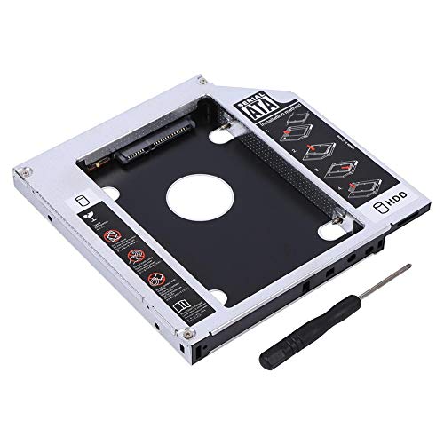 Festplatten Caddy Fach, 12,7 mm Aluminium SATA Festplatten SSD Gehäuse Festplattenschacht Unterstützung Festplatte 2.5 Festplatte SATA SATAII SDD CD ROM, universeller optischer DVD Adapter von Bewinner