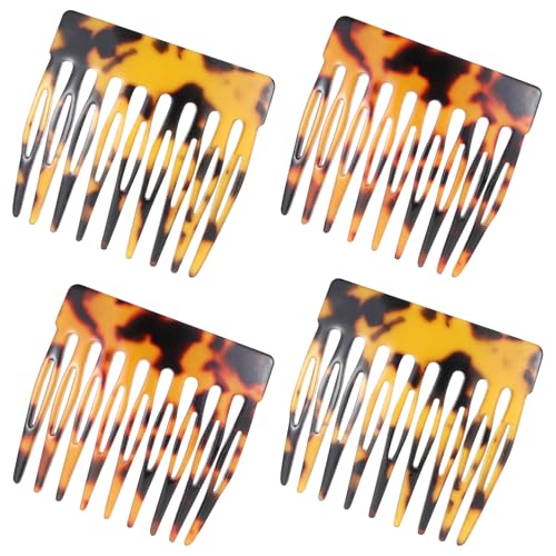 Bewudy 4 Stück Haarkamm Zum Stecken, Französische Seitenkämme Mini Steckkamm Haare Französische Haar Seitenkämme Vintage Stil Comb Clips Haarseitenkämme Accessoires Für Frauen Mädchen Alle Haartypen von Bewudy