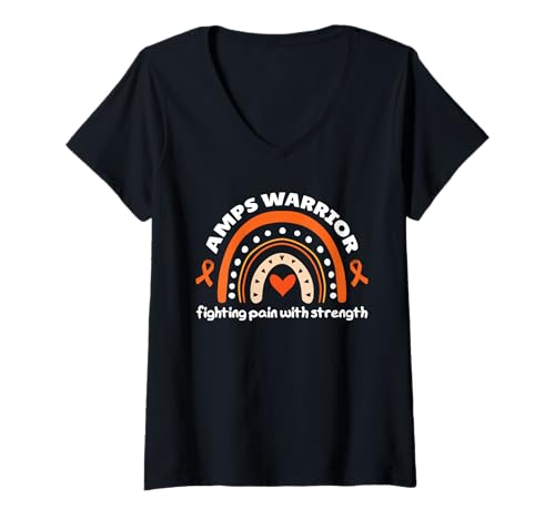 Damen Amps Warrior, Fighting Pain with Strength Regenbogen T-Shirt mit V-Ausschnitt Damen Amps Warrior, Fighting Pain with Strength Regenbogen T-Shirt mit V-Ausschnitt von Bewusstsein schaffen: Amplified Pain Syndrome