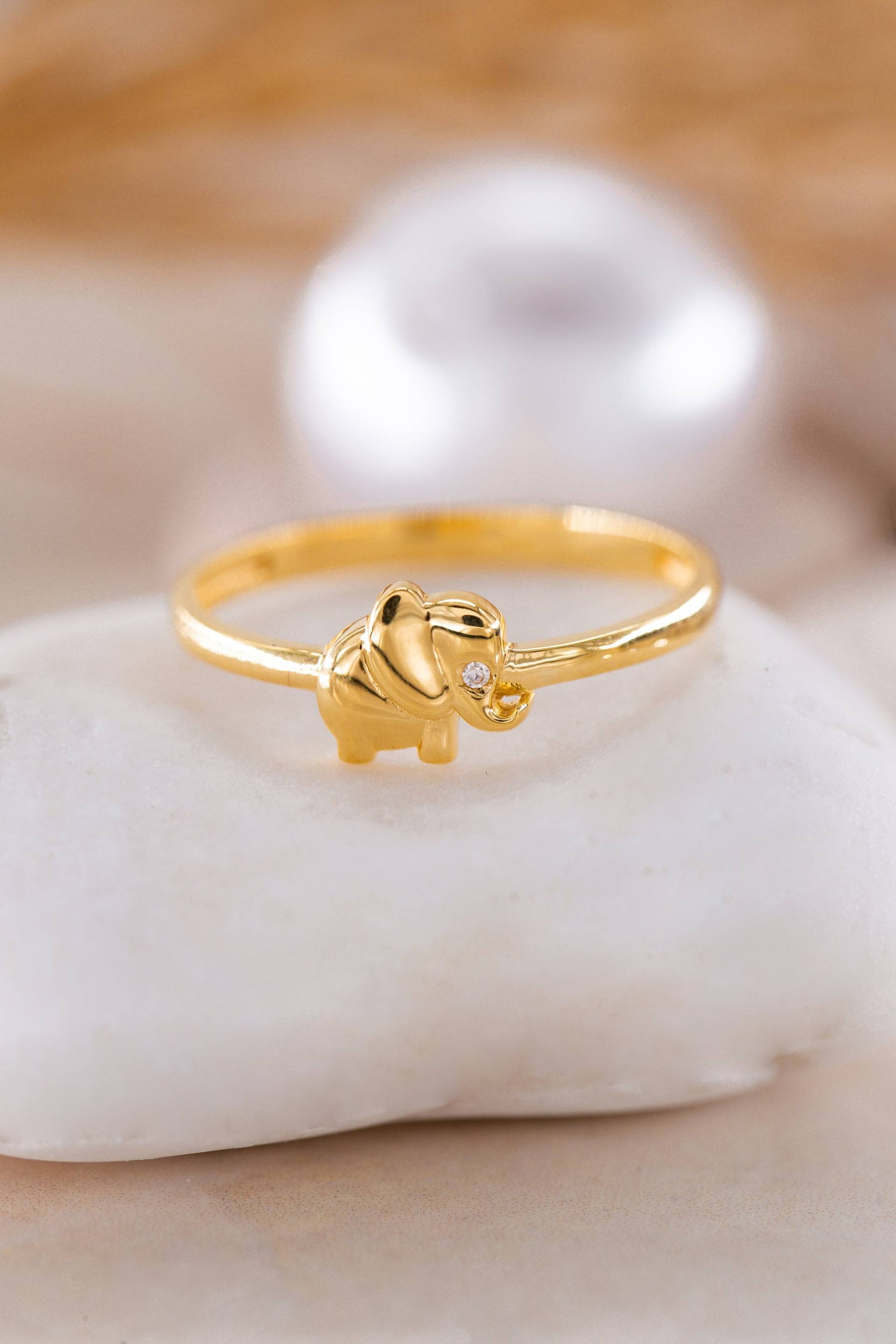 14K Solid Gold Elefant Ring, 925 Sterling Silber Tier Goldring, Geburtstagsgeschenk, Geschenk Für Muttertag, Mama von BexJewelryUSA