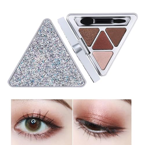 4-Farben-Lidschatten-Palette - 4 Farben mischbare helle Make-up-Palette | Pigment-Lidschatten-Palette, mischbare Make-up-Palette – wasserfeste Lidschatten-Palette, glitzernde Make-up-Palette Bexdug von Bexdug