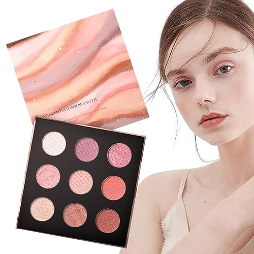 Augen-Make-up-Palette - Helle Schimmer-Lidschatten-Palette,9 Farben Farben Make-up Lidschatten, leuchtende Farben Augen-Make-up-Palette für Frauen Mädchen Geburtstagsgeschenke Bexdug von Bexdug