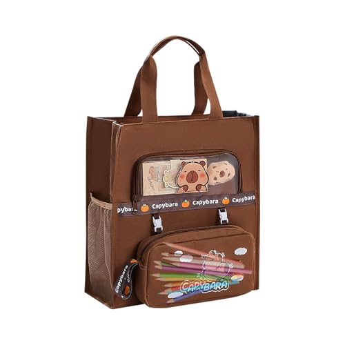 Bexdug Capybara Handtasche | Robuste Wiederverwendbare Eco Umhängetasche Mit Mehreren Fächern,Großvolumige Unisex Alltagstasche Für Freizeit Schule Kinder Und von Bexdug
