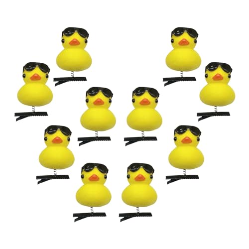 Bexdug Enten-Plüsch-Haarnadel, gelbe Enten-Haarnadel - Plüsch Gelbe Ente Haarnadel,10 Stück gelbe Entlein-Haarspange, Cartoon-Haar-Accessoires für Kinder von Bexdug