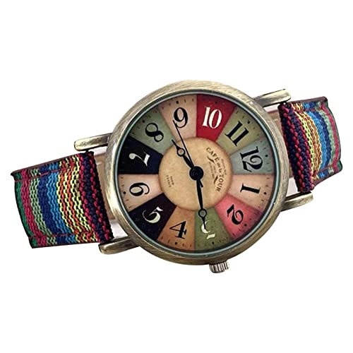 Bexdug Watches for Women with Multicoloured Rainbow Pattern Time, Quirky Boho Hippie Watch, Gifts for Your Woman Girl, Bohemian Rainbow Jewellery von Bexdug