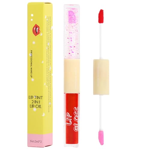 Double-End-Lippenstift - Wasserfester Lippenstift für Frauen | Spiegeleffekt-Lippenstift für Frauen, Glasspiegel-Glow-Lipgloss, nicht klebender Lippenfleck, feuchtigkeitsspendendes Lippenöl für Bexdug von Bexdug