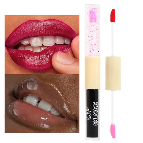 Flüssiger Lippenstift mit klarem Lipgloss - Wasserfester Lippenstift für Frauen | Spiegeleffekt-Lippenstift für Frauen, Glasspiegel-Glow-Lipgloss, nicht klebender Lippenfleck, Bexdug von Bexdug