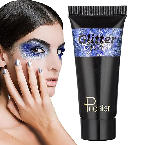 Glitzergel,Holografischer, schnell trocknender Glitzer-Lidschatten | Rave-Accessoires für Augen-Lippen-Haare, Make-up-Glitzer für Frauen und Mädchen, Gesichtsbemalung Bexdug von Bexdug