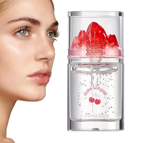 Lippenöl,Nicht klebriges, pflegendes Lippenöl - Aufpolsternder und feuchtigkeitsspendender Jelly Lip Gloss, Lip Glow Oil mit Kirschgeschmack, Geschenk für Frauen und Mädchen Bexdug von Bexdug