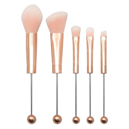 Make-up-Pinsel mit Metallgriff, DIY-Make-up-Pinsel mit Perlen,5-teiliges Kosmetikpinsel-Set - Concealer-Pinsel, Lidschattenpinsel, Foundation-Pinsel, Make-up-Set, Beauty-Geschenke für Frauen Bexdug von Bexdug