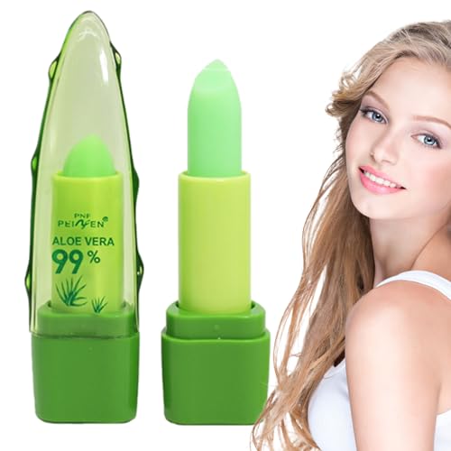 Temperaturverändernder Lippenstift,Aloe Farbwechsel-Lippenbalsam - Aloe-Lippenstift, Gelee-Lippenstift, feuchtigkeitsspendender Aloe-Farbwechsel-Aloe-Lippenbalsam für Mädchen Bexdug von Bexdug