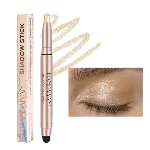 Waterproof Glitter Eyeshadow Pen, Makeup Pen, Highly Pigmented Eyeshadow, Long-Lasting and Smooth, Glittering Matte Eyeshadow Stick Met-allic Champagne Waterproof Smooth Shimmer Stick for Eye Makeup von Bexdug