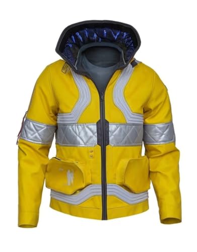 Bexhide Herren Klassische Edgerunner David Martinez PU Leder Gelb Cosplay Kostüm Unisex Jacke, gelb, XXL von Bexhide