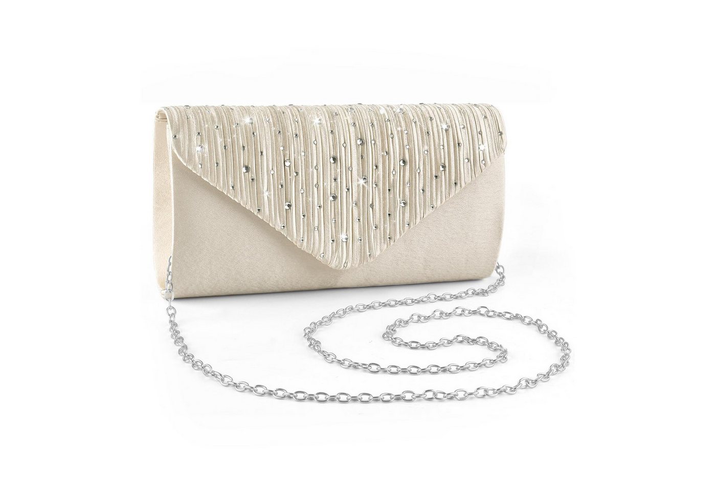 Bextsrack Abendtasche Mit Strass besetzte Abendtasche, Hochzeitsclutch, Partyhandtasche, Schultertasche mit abnehmbarer Kette von Bextsrack